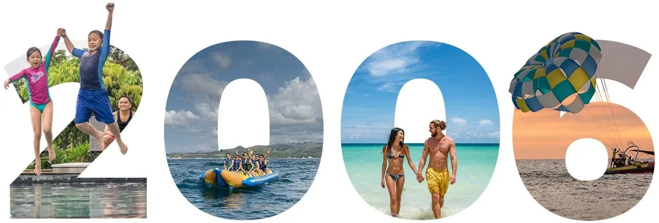 Family enjoying a resort vacation